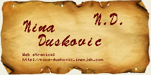 Nina Dušković vizit kartica